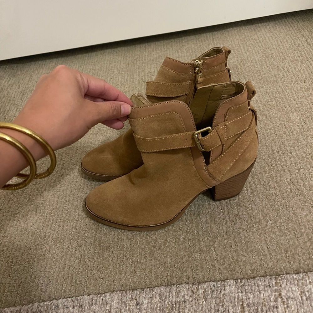 Sam Edelman Suede Booties with cute cutout on side